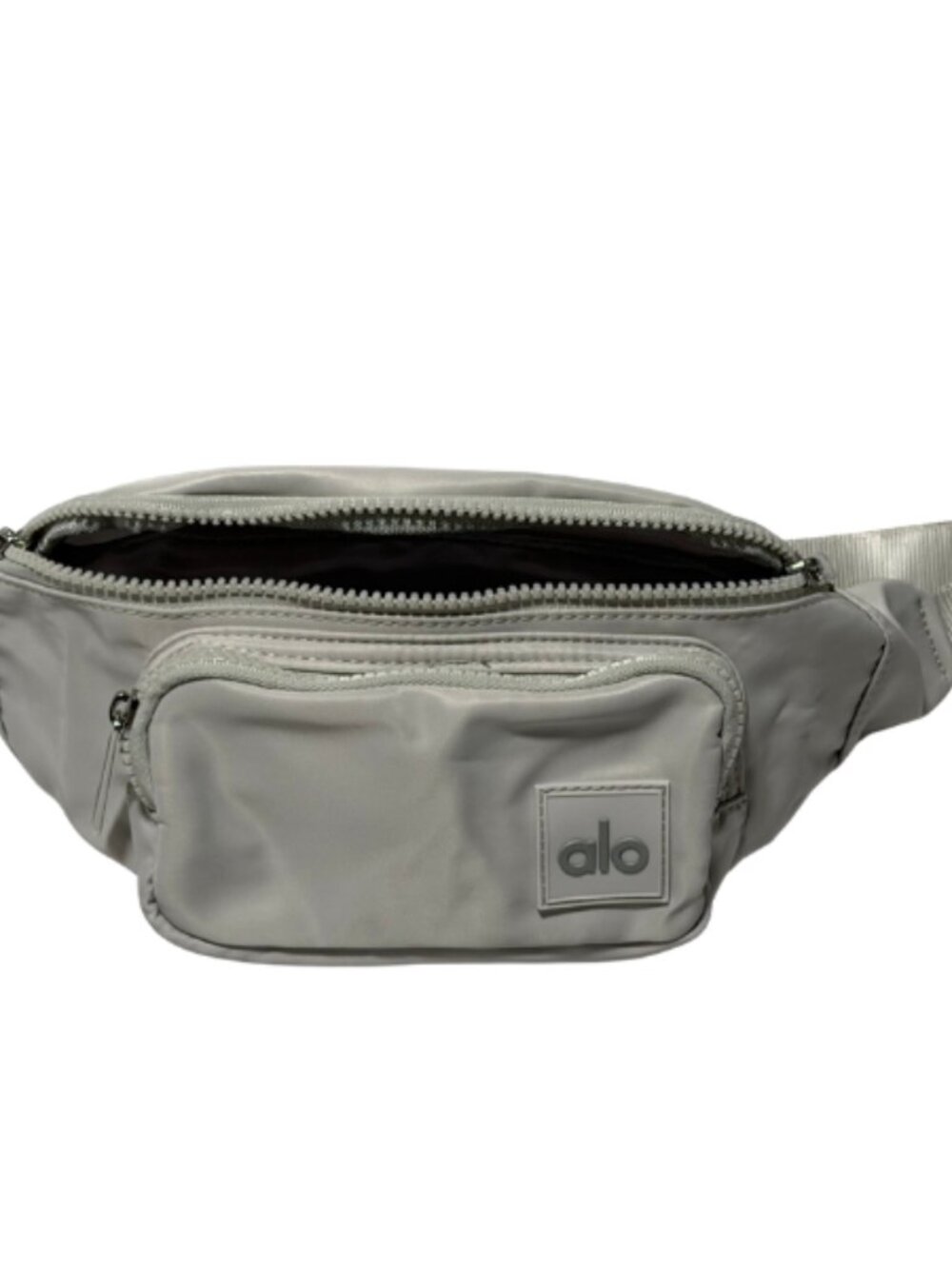 Alo Yoga Belt Bag Light Silver Crossbody Fanny Pack NWT Multi Pocket - Picture 3 of 7